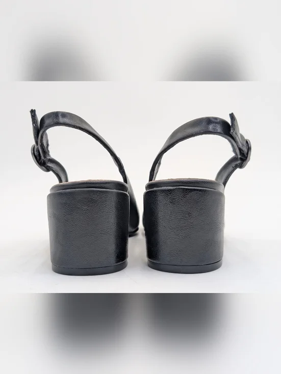 Baretraps "Ester" Women's Size 8M Black Faux Leather Slingback Block Heel - Picture 16 of 17